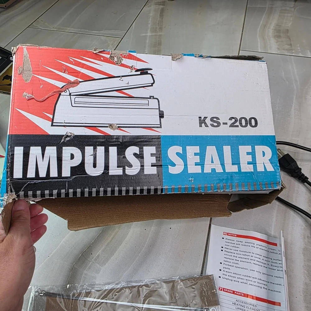 KS-200 Impulse Sealer 8 Inch Manual Heat Sealing Machine 110V 300W Blue T1